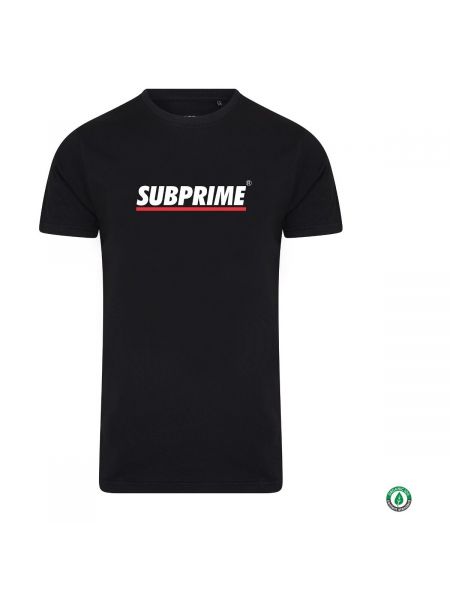 Koszulka w paski z krótkim rękawem Subprime czarna