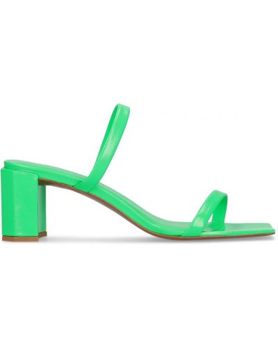 Kožené sandále By Far zelená
