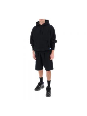 Sudadera con capucha de algodón de tela jersey Burberry negro