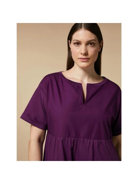 Vestido largo de algodón de tela jersey Marina Rinaldi violeta