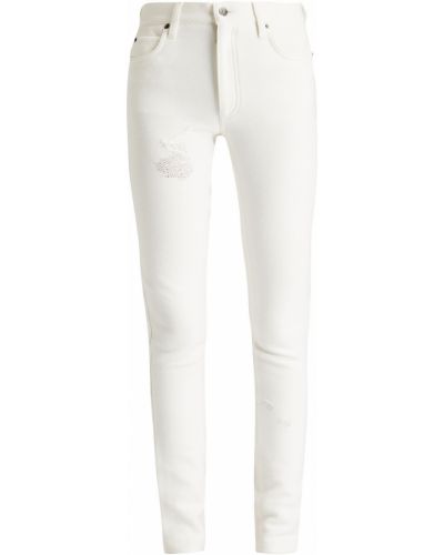 Бавовняні звужені брюки з вишивкою Missoni, білі