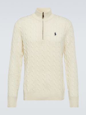 Кашмирен вълнен пуловер Polo Ralph Lauren бяло