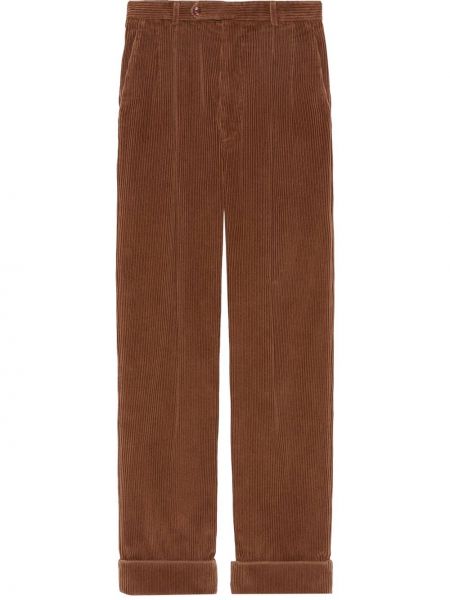 Pantalones rectos de pana Gucci marrón