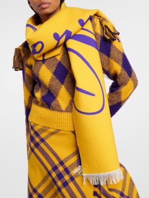 Шелковый шерстяной шарф Burberry желтый