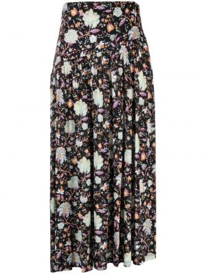 Asimetrična suknja s cvjetnim printom s printom Ulla Johnson crna