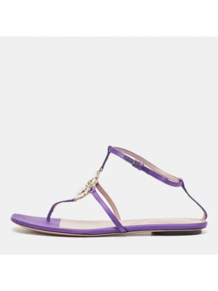 Sandalias de raso retro Gucci Vintage violeta