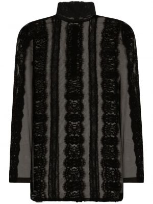 Πουκάμισο με δαντέλα Dolce & Gabbana μαύρο