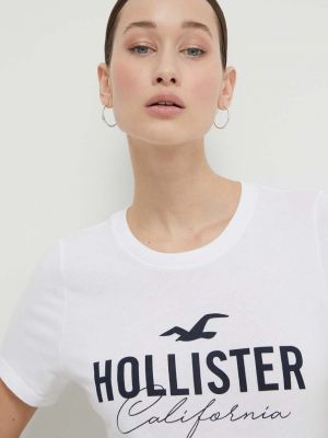 Памучна тениска Hollister Co. бяло