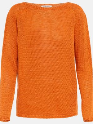 Suéter de lino de tela jersey 's Max Mara amarillo