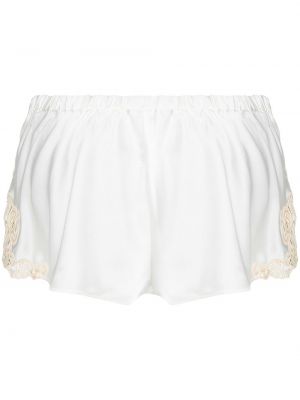 Pantalones cortos con perlas de encaje La Perla blanco