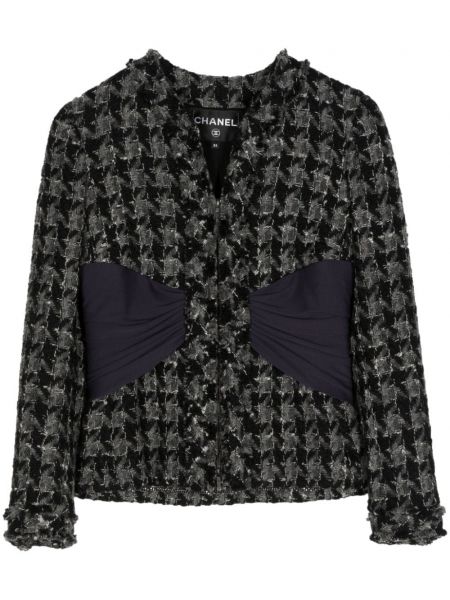 Jachetă lungă cu fermoar din tweed Chanel Pre-owned