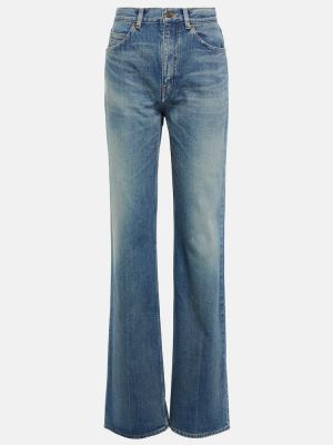 Bootcut džínsy s vysokým pásom Saint Laurent modrá