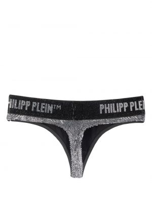 Křišťálové kalhotky string Philipp Plein stříbrné