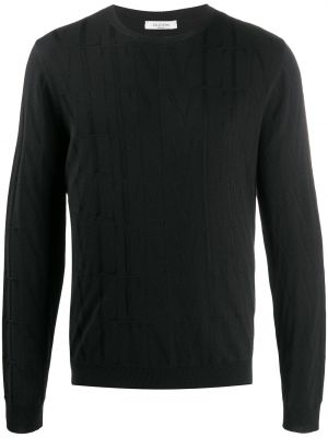 Jersey de tela jersey de tejido jacquard Valentino negro
