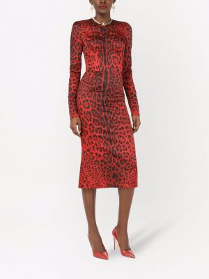 Vestido de cóctel leopardo Dolce & Gabbana