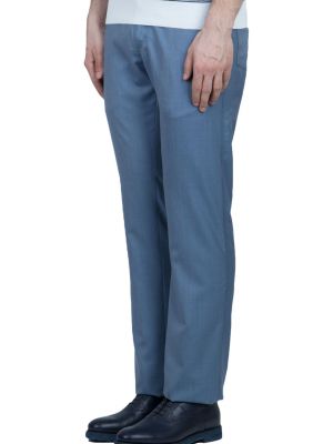 Шелковые шерстяные брюки Stefano Ricci голубые