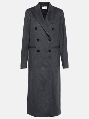 Vlněný kabát Victoria Beckham šedý