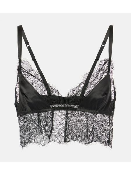 Spets bralette i satin Dolce&gabbana svart