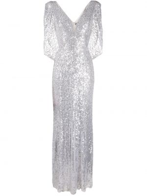 Pailletten abendkleid Jenny Packham grau