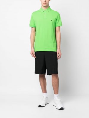 Kokvilnas polo krekls ar izšuvumiem Tommy Hilfiger zaļš
