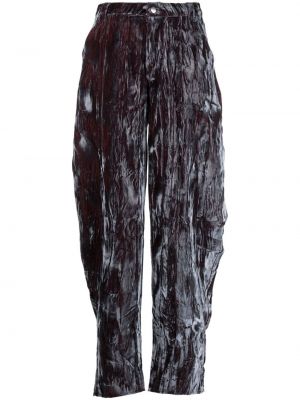 Žametne kargo hlače iz rebrastega žameta Collina Strada siva