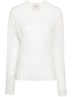 Průsvitný svetr áeron bílý