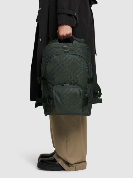 Žakárový kockovaný batoh s potlačou Burberry