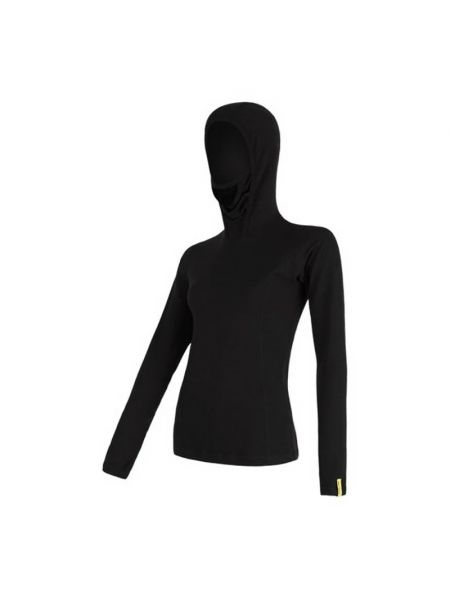 Μπλούζα από μαλλί merino με κουκούλα Sensor μαύρο