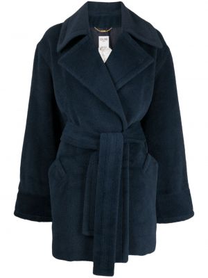 Vlnená bunda z alpaky Céline Pre-owned modrá