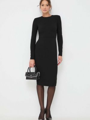 Gyapjú testhezálló mini ruha Victoria Beckham fekete