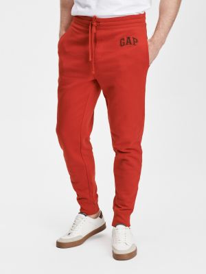 Флийс спортни панталони Gap червено