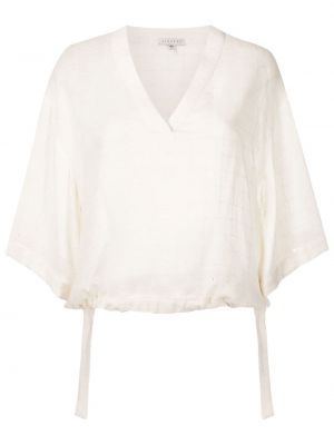 Bluza z v-izrezom Alcaçuz bela