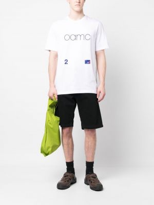 T-shirt en coton à imprimé Oamc blanc