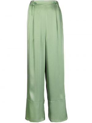 Плисирани копринени прав панталон Shanghai Tang зелено
