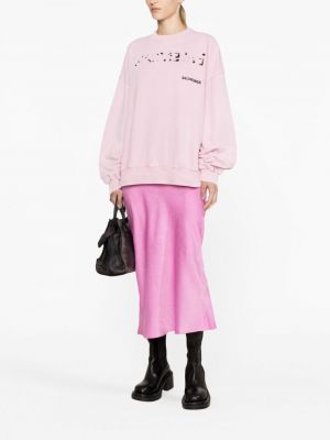 Bluza z nadrukiem Balenciaga różowa