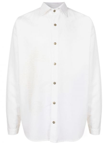 Λινό πουκάμισο ζακάρ Amir Slama λευκό