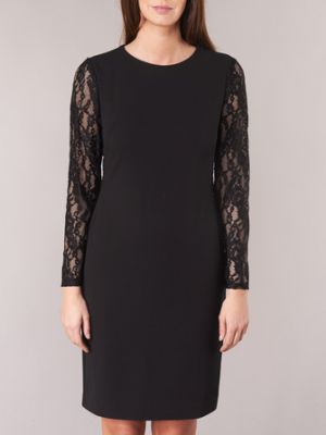 Sukienka mini z dżerseju koronkowa Lauren Ralph Lauren czarna