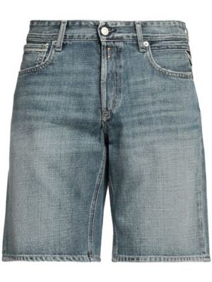 Pantalones cortos vaqueros de algodón Replay azul