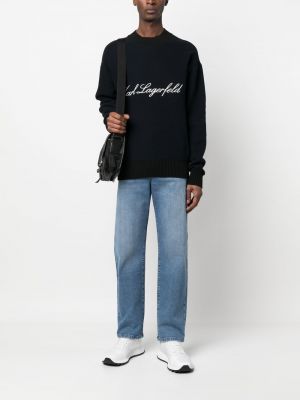 Dzianinowy sweter Karl Lagerfeld czarny