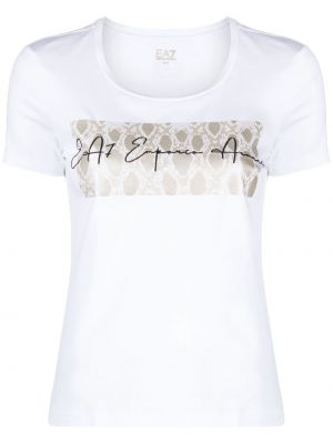 T-shirt con stampa Ea7 Emporio Armani bianco