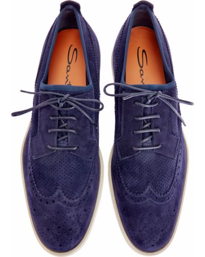 Замшевые ботинки Santoni синие