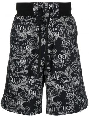 Дънкови шорти с принт Versace Jeans Couture черно