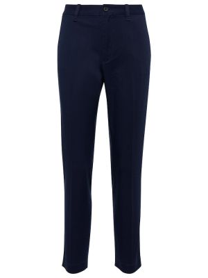 Bavlněné slim fit rovné kalhoty Polo Ralph Lauren modré