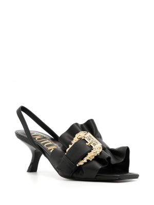 Sandały z falbankami na sprzączkę Versace Jeans Couture
