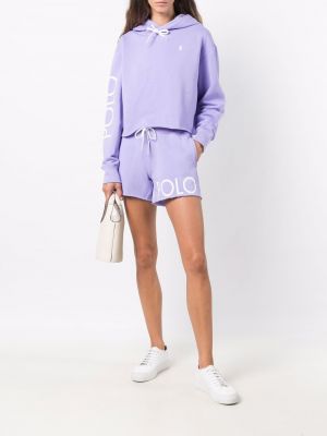 Sudadera con capucha con bordado con bordado slim fit Polo Ralph Lauren violeta