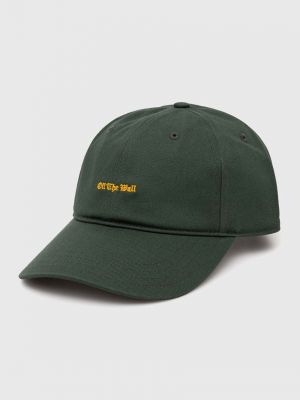 Памучна шапка с козирки с апликация Vans зелено