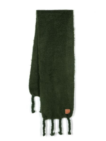 Mohérový šál so strapcami Loewe zelená