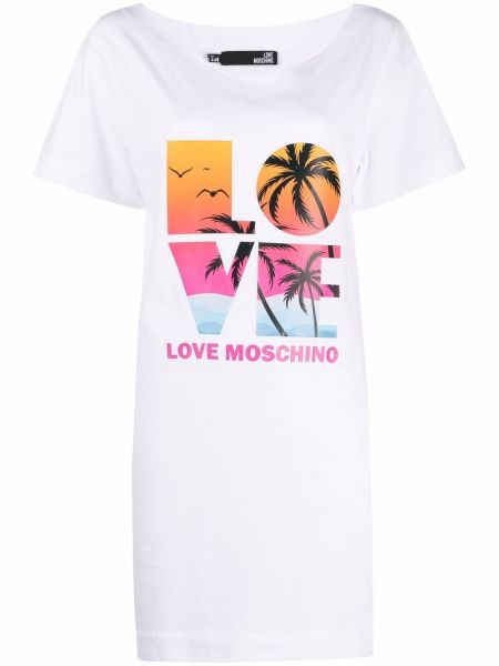 Vestido con estampado Love Moschino blanco