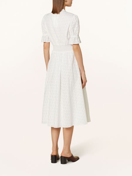 Haftowana sukienka koszulowa Diane Von Furstenberg biała