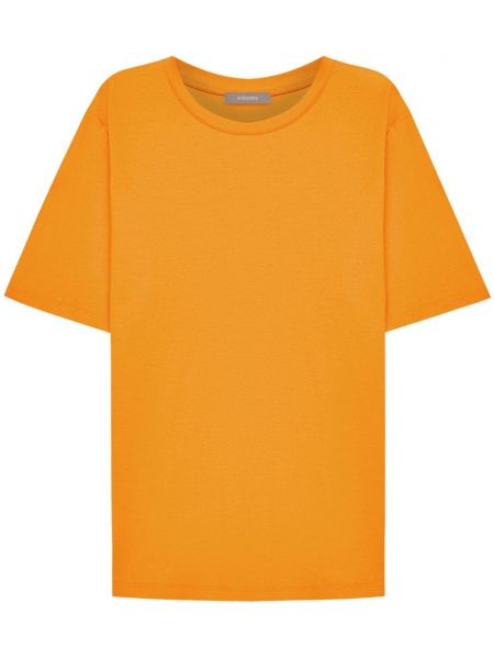 Памучна тениска с кръгло деколте 12 Storeez оранжево